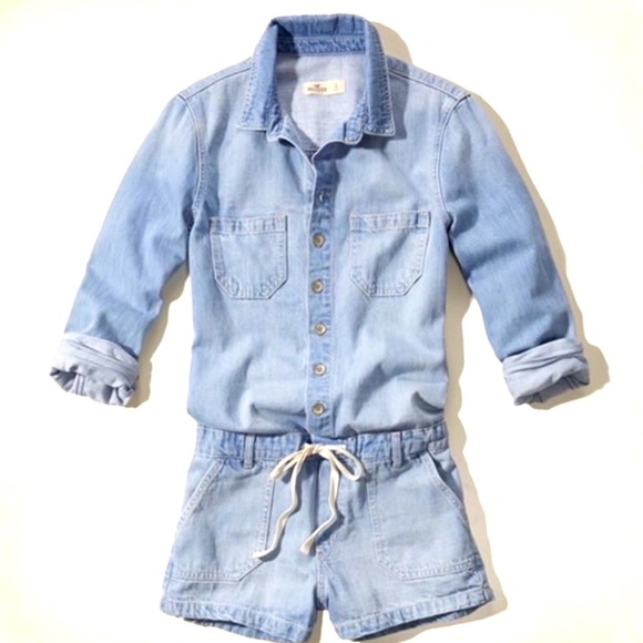 Hollister chambray blue denim romper - Picture 1 of 5
